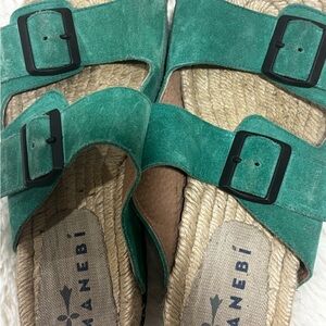 Green Espadrille Sandals